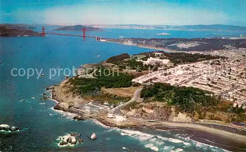 AK / Ansichtskarte San_Francisco_California Golden Gate Bridge Air view 