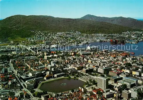 AK / Ansichtskarte Norge_Norwegen Utsikt over Bergen fra Floyen Fliegeraufnahme Norge Norwegen