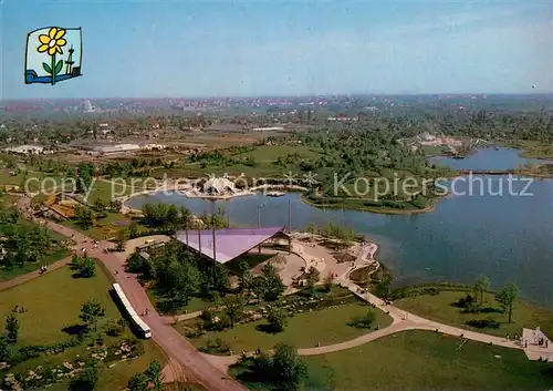 AK / Ansichtskarte Berlin BUGA 85 Temporaere Bauwerke und Daecher Festplatz Fliegeraufnahme Berlin