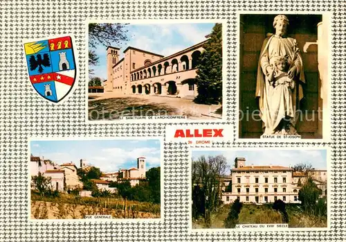 AK / Ansichtskarte Allex Sanctuaire de l Archiconfrerie Statue de Saint Joseph Chateau XVIIIe siecle Blason Allex