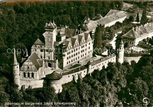 AK / Ansichtskarte Scheinfeld Schloss Schwarzenberg im Steigerwald Fliegeraufnahme Scheinfeld