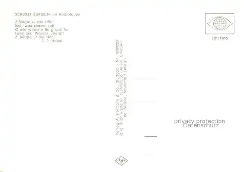 AK / Ansichtskarte Obereggenen Schloss Buergeln mit Hochblauen Schwarzwald Fliegeraufnahme Obereggenen