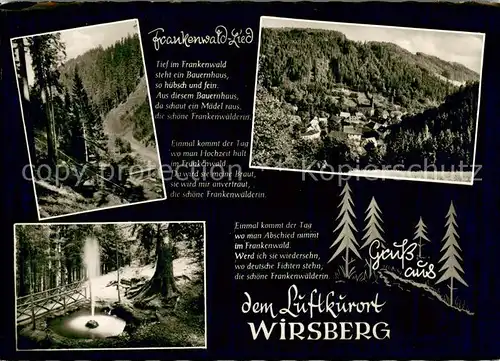 AK / Ansichtskarte Wirsberg Panorama Luftkurort Frankenwald Lied Wirsberg