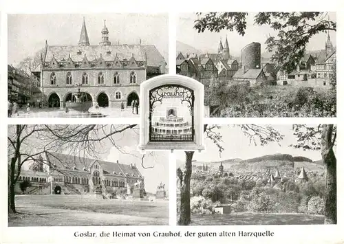 AK / Ansichtskarte Goslar Heimat von Grauhof Harzquelle Stadtpanorama Stadtplan Goslar