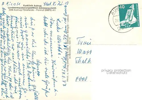 AK / Ansichtskarte Toensheide Kurklinik Aukrug Fliegeraufnahme Toensheide