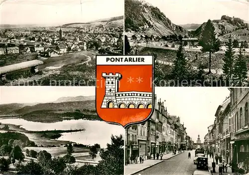 AK / Ansichtskarte Pontarlier_Doubs Panorama Forts de Joux et du Larmont Lac Saint Point Grande Rue Pontarlier Doubs