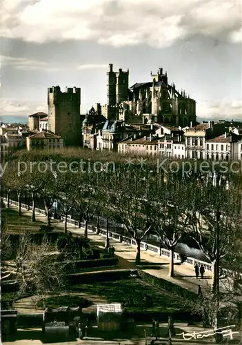 AK / Ansichtskarte Narbonne_Aude Vue sur les quais de la Robine Hotel de Ville Cathedrale Saint Just Narbonne Aude