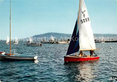AK / Ansichtskarte Balaruc les Bains Voiliers au port au fond Sete et le Mont Saint Clair Balaruc les Bains
