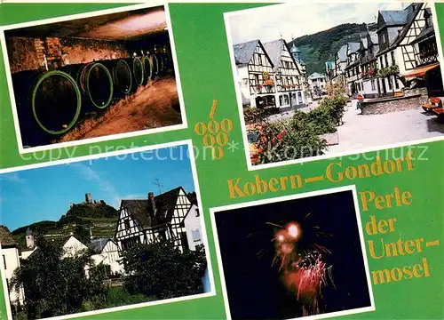 AK / Ansichtskarte Gondorf_Mosel Teilansichten Weinort Weinkeller Feuerwerk Gondorf Mosel