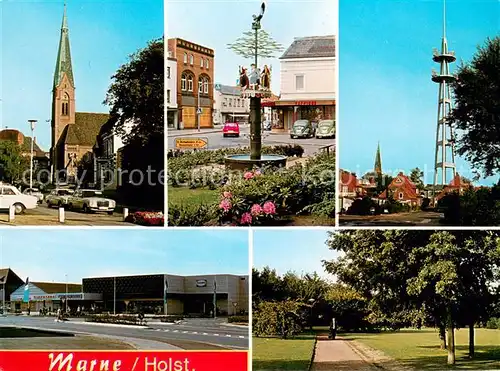 AK / Ansichtskarte Marne_Holstein Motive Innenstadt Kirche Parkanlagen Marne_Holstein