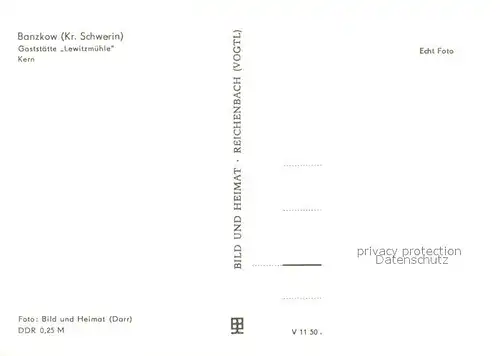 AK / Ansichtskarte Banzkow Gaststaette Lewitzmuehle Kern Banzkow