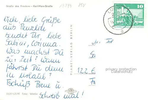 AK / Ansichtskarte Goldberg_Mecklenburg Strasse des Friedens Karl Marx Strasse Goldberg_Mecklenburg