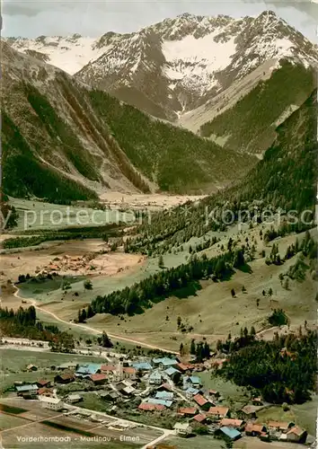 AK / Ansichtskarte Vorderhornbach Fliegeraufnahme mit Martinau und Elmen Vorderhornbach