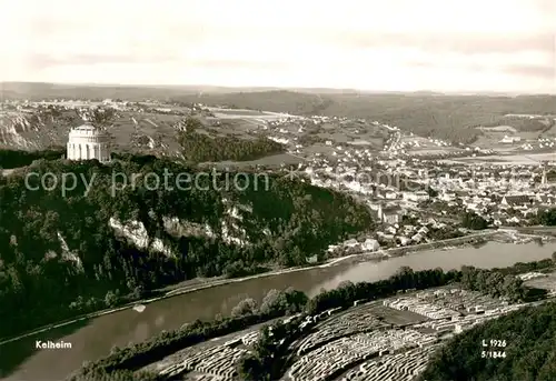 AK / Ansichtskarte Kelheim_Donau Fliegeraufnahme mit Befreiungshalle 