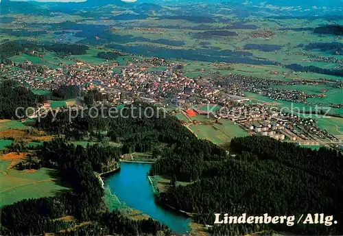 AK / Ansichtskarte Lindenberg_Allgaeu Fliegeraufnahme mit Waldsee Lindenberg Allgaeu