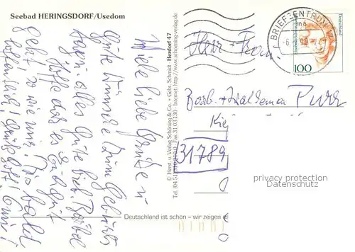 AK / Ansichtskarte Heringsdorf_Ostseebad_Usedom Fliegeraufnahme mit Strand und Seebruecke Heringsdorf_Ostseebad