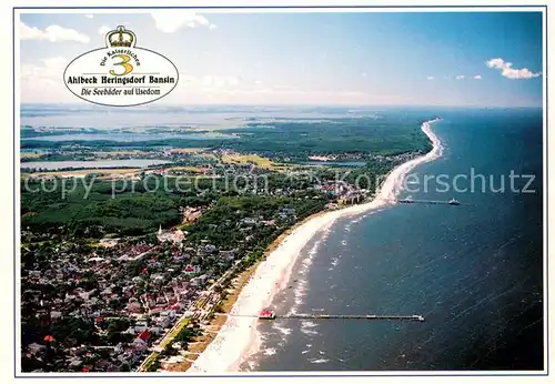 AK / Ansichtskarte Usedom Fliegeraufnahme mit Ahlbeck Heringsdorf und Bansin Usedom