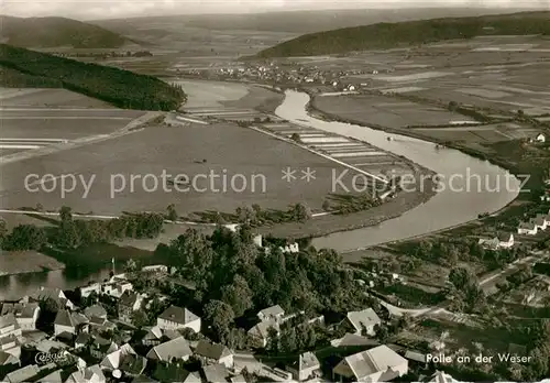 AK / Ansichtskarte Polle_Oberweser Fliegeraufnahme Polle_Oberweser