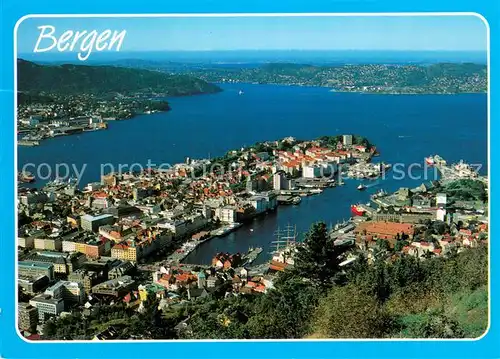 AK / Ansichtskarte Bergen_Norwegen Fliegeraufnahme Bergen Norwegen