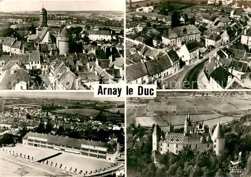 AK / Ansichtskarte Arnay le Duc Eglise Saint Laurent Tour de la Motte Forte Quartier Saint Jacques Groupe Scolaire Chateau de la Rochepot Arnay le Duc