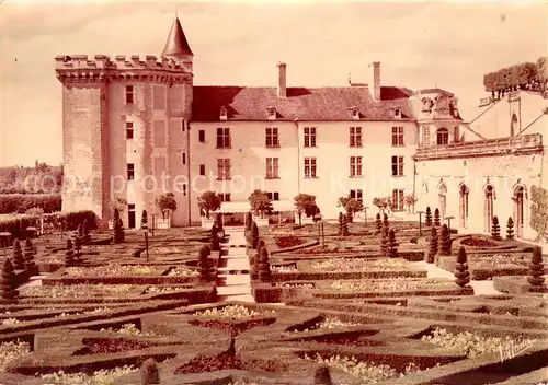 AK / Ansichtskarte Villandry Jardins d ornement le donjon et le chateau Collection Couleurs du Val de Loire Villandry