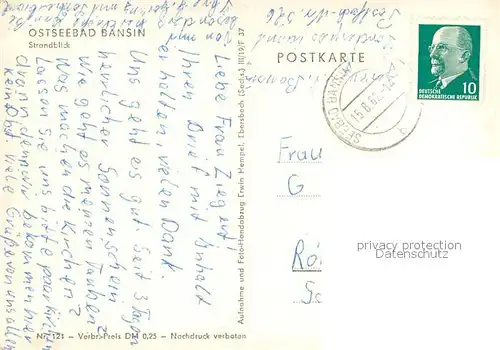 AK / Ansichtskarte Bansin_Ostseebad Strandblick Bansin_Ostseebad