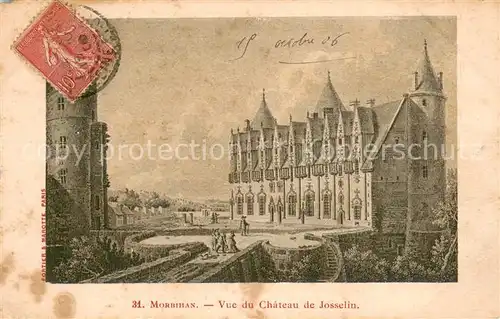 AK / Ansichtskarte Josselin Chateau Litho Josselin