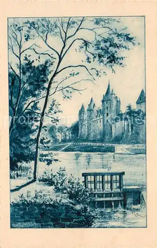 AK / Ansichtskarte Josselin Chateau Schloss Peinture Kuenstlerkarte Josselin