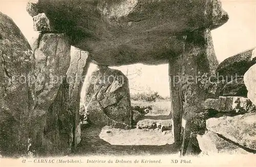 AK / Ansichtskarte Carnac_Morbihan Interieur du Dolmen de Kerioned Carnac Morbihan