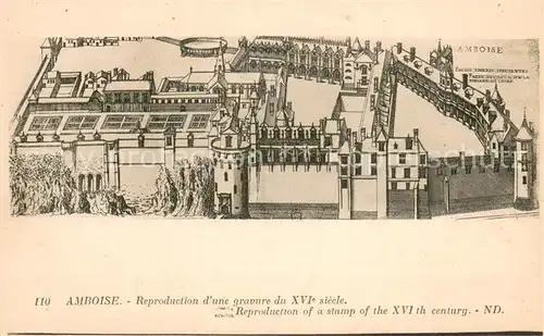 AK / Ansichtskarte Amboise Reproduction d une gravure du XVIe siecle Amboise