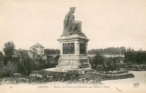 AK / Ansichtskarte Chinon_Indre_et_Loire Statue de Francois Rabelais par Hebert 1882 Monument Chinon_Indre_et_Loire