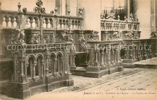 AK / Ansichtskarte Janze Interieur de l eglise les stalles du choeur Janze