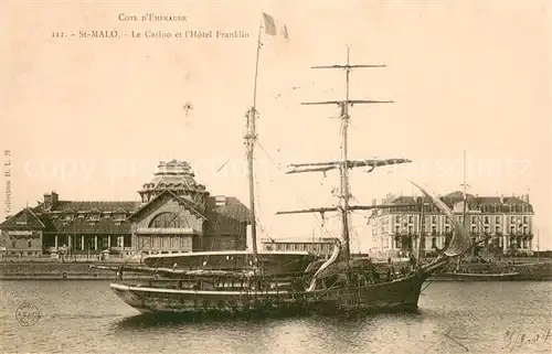 AK / Ansichtskarte Saint Malo_35 Le casino et l Hotel Franklin Voilier 