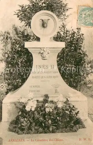 AK / Ansichtskarte Asnieres sur Seine Cimetiere des chiens Asnieres sur Seine