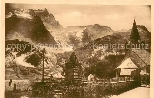 AK / Ansichtskarte La_Grave Village Eglise Monument Mont Meije Glaciers Alpes La_Grave