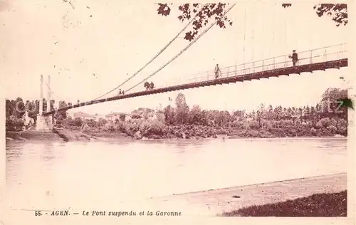AK / Ansichtskarte Agen_Lot_et_Garonne Pont suspendu et la Garonne Agen_Lot_et_Garonne