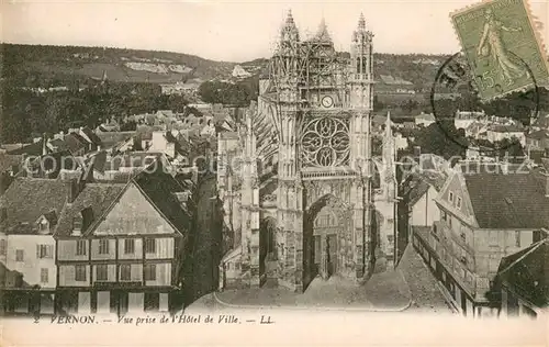 AK / Ansichtskarte Vernon_Eure Vue prise de l Hotel de Ville Collegiale Notre Dame Vernon Eure