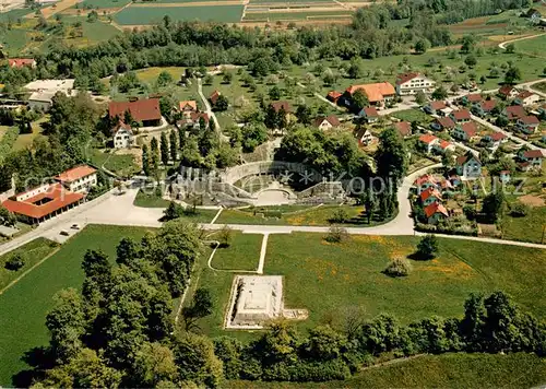 AK / Ansichtskarte Augst Augusta Raurica Tempel Szenisches Theater Roemerhaus und Museum Fliegeraufnahme Augst