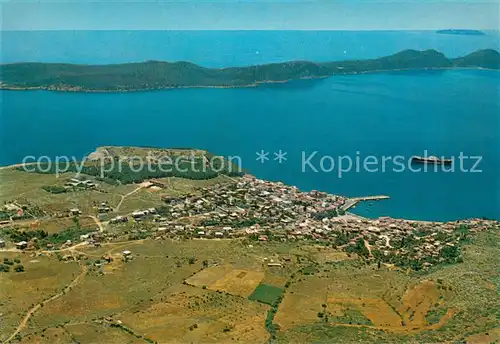 AK / Ansichtskarte Pylos_Pilos_Greece Stadt Burg und Insel Sphaktiria Fliegeraufnahme 