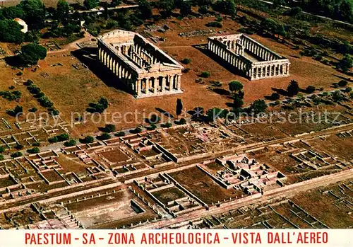AK / Ansichtskarte Capaccio Paestum Zona Archeologica Vista dall aereo Capaccio