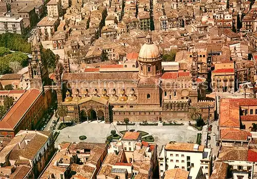 AK / Ansichtskarte Palermo_Sicilia Fliegeraufnahme mit Dom Palermo_Sicilia