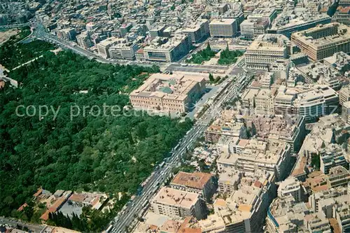 AK / Ansichtskarte Athen_Griechenland Fliegeraufnahme mit Parlament National Garden und Stadion Athen_Griechenland