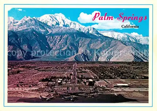 AK / Ansichtskarte Palm_Springs Air view with airport and Majestic Mt San Jacinto 