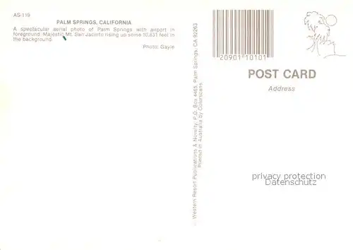 AK / Ansichtskarte Palm_Springs Air view with airport and Majestic Mt San Jacinto 