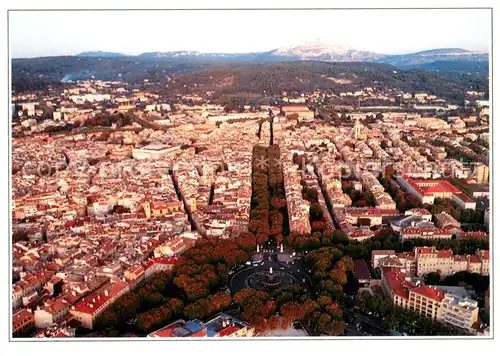 AK / Ansichtskarte Aix en Provence Vue aerienne La Rotonde du Cours Mirabeau La Montagne Ste Victoire Aix en Provence