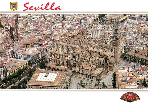 AK / Ansichtskarte Sevilla_Andalucia La Catedral y Giralda Fliegeraufnahme Sevilla_Andalucia
