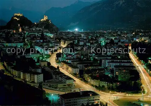 AK / Ansichtskarte Sion_VS Vue generale de nuit Sion_VS