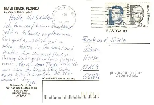 AK / Ansichtskarte Miami_Beach Air View 