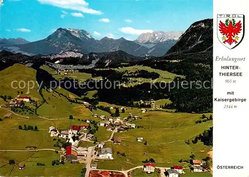 AK / Ansichtskarte Hinterthiersee Fliegeraufnahme mit Kaisergebirge Hinterthiersee