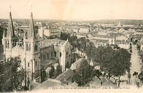 AK / Ansichtskarte Vichy_Allier Eglise Saint Louis et la ville vue pris de l Astoria Palace Vichy Allier